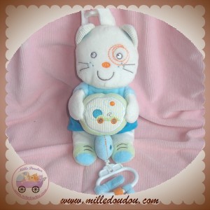 NICOTOY SOS DOUDOU OURS BLANC MUSICAL BLEU VOITURE 