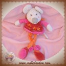 DPAM SOS DOUDOU SOURIS ROSE ORANGE ROBE ROUGE FLEURS