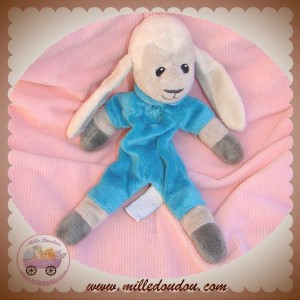 ANIMA SOS DOUDOU MOUTON LAPIN CHIEN GRIS PLAT BLEU ANIMADOO