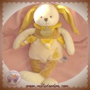 DOUDOU ET COMPAGNIE SOS LAPIN ECRU BEIGE JAUNE POIRE