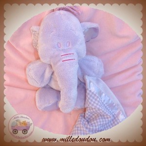 DISNEY NICOTOY SOS DOUDOU ELEPHANT MAUVE MOUCHOIR VICHY 