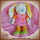 MOTS D'ENFANTS SOS DOUDOU LAPIN ECRU ROBE ROSE T-SHIRT ORANGE