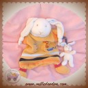 BABYNAT BABY NAT SOS DOUDOU LAPIN BLANC ORANGE BEBE MARIONNETTE