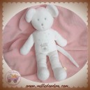 PETIT BATEAU DOUDOU SOURIS BLANCHE VELOURS BRODERIE SOS