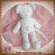 PETIT BATEAU SOS DOUDOU SOURIS BLANCHE VELOURS BRODERIE