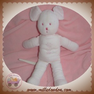 PETIT BATEAU SOS DOUDOU SOURIS MILLERAIES RAYURE ROSE TETE ENFANT