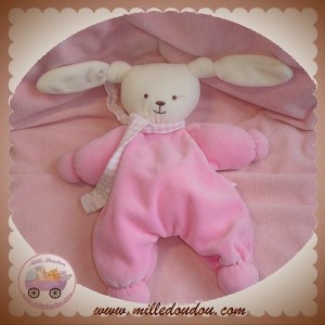 COROLLE SOS DOUDOU LAPIN PATACHOU ROSE ECRU ECHARPE RAYEE