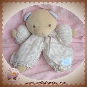 TARTINE ET CHOCOLAT SOS DOUDOU OURS BEIGE TISSU VICHY MARRON