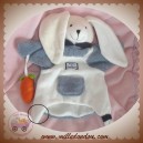 DOUDOU ET COMPAGNIE LAPIN SERAPHIN MARIONNETTE BLANC GRIS HOCHET