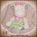 NICOTOY SOS DOUDOU VACHE GIRAFE ECRU VERT ROBE ROSE 9 37CM