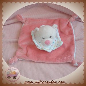 KIMBALOO DOUDOU OURS SOURIS ROSE PLAT TISSU POIS SOS