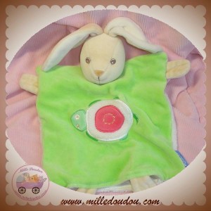 KALOO SOS DOUDOU LAPIN CREME MARIONNETTE VERT TORTUE