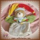 DOUDOU ET COMPAGNIE OURS ARLEQUIN MARIONNETTE VERT BLANC MOUCHOIR