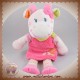 NICOTOY DOUDOU GIRAFE VACHE BLANCHE ROBE ROSE OISEAU SOS