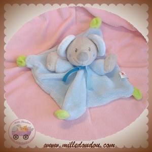 NICOTOY SOS DOUDOU SOURIS GRISE PLATE BLEU BOUT VERT