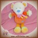 NICOTOY DOUDOU OURS ECRU CORPS ORANGE COEUR SOS