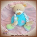 NATTOU SOS DOUDOU OURS BEIGE OSCAR BLEU FLEURS 25 cm