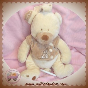 NICOTOY SOS DOUDOU OURS ECRU BASTIEN BEIGE MUSICAL