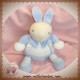 BESTEVER SOS DOUDOU PELUCHE LAPIN BLANC BLEU BOULE HOCHET