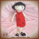 DPAM SOS DOUDOU POUPEE TISSU CHINOISE ROBE ROUGE