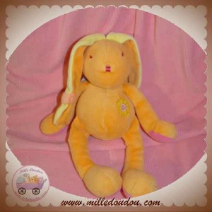 NOUNOURS SOS DOUDOU LAPIN PRIMEVERE ORANGE JAUNE FLEUR