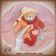 DOUDOU ET COMPAGNIE SOS OURS BEIGE CORPS ORANGE MOUCHOIR 