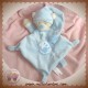 NICOTOY SOS DOUDOU OURS BEIGE PLAT BLEU ATTACHE TETINE