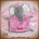 ESPRIT SOS DOUDOU ELEPHANT PLAT GRIS ECRU CORPS ROSE COEUR