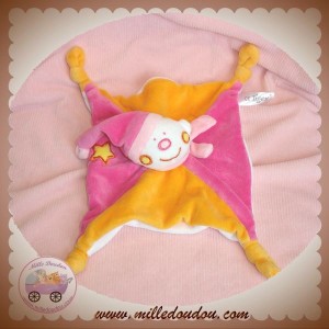 TIGEX SOS DOUDOU OURS LUTIN PLAT ORANGE ROSE ETOILE