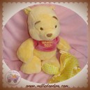 DISNEY NICOTOY SOS DOUDOU OURS WINNIE L'OURSON MOUCHOIR VICHY JAUNE