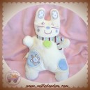 NICOTOY SOS DOUDOU LAPIN BLANC ECHARPE RAYE BLEU FLEUR 