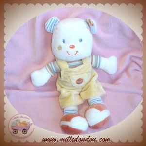 KIABI SOS DOUDOU PELUCHE OURS BLANC JAUNE N°2