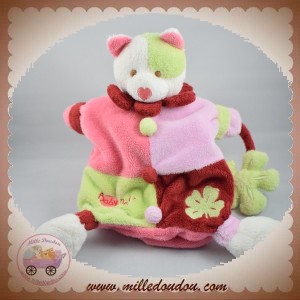 BABYNAT BABY NAT SOS DOUDOU CHAT MARIONNETTE ROSE VERT TREFLE