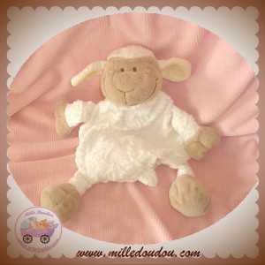 JOLLYBABY SOS DOUDOU MOUTON BEIGE BLANC QUASI PLAT