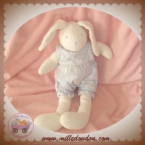 MOULIN ROTY SOS DOUDOU LAPIN BLANC SALOPETTE BARBOTEUSE BLEU