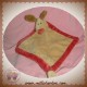 KIKOU SOS DOUDOU CHIEN BEIGE PLAT LOSANGE ROUGE ATTACHE TETINE