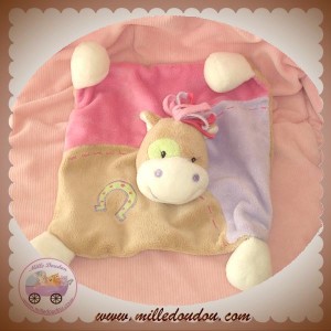 TOODO SOS DOUDOU CHEVAL PONEY PLAT BEIGE ROSE MAUVE