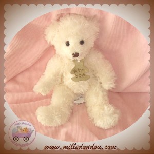 HISTOIRE D'OURS DOUDOU OURS BOUCLETTE ECRU BLANC