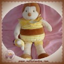 DOUDOU ET COMPAGNIE BOURDON ABEILLE PONPON AVEC BEBE MARRON JAUNE