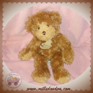 HISTOIRE D'OURS DOUDOU OURS BOUCLETTE MARRON JAUNE