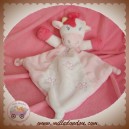 KIMBALOO SOS DOUDOU VACHE PLATE BLANCHE ROSE FLEUR