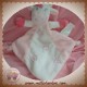 KIMBALOO SOS DOUDOU VACHE PLATE BLANCHE ROSE FLEUR