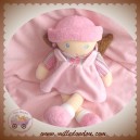 NOUNOURS SOS DOUDOU POUPEE MARRON ROBE ROSE