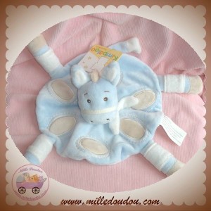 KIMBALOO SOS DOUDOU CHEVAL PLAT ROND ECRU BLEU BEIGE 