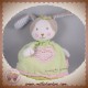 BABYSUN DOUDOU LAPIN FILLE QUASI PLAT VERT COEUR DENTITION SOS