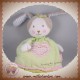 BABYSUN DOUDOU LAPIN FILLE QUASI PLAT VERT COEUR DENTITION SOS