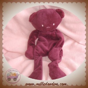 DPAM SOS DOUDOU OURS PLAT VIOLET ROSE FUSHIA DU PAREIL AU MEME