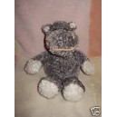 ANNA CLUB PLUSH DOUDOU HIPPOPOTAME GRIS BOUCLETTE