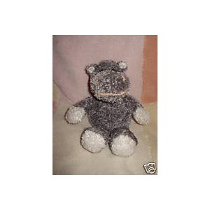 ANNA CLUB PLUSH DOUDOU HIPPOPOTAME GRIS BOUCLETTE