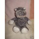 ANNA CLUB PLUSH DOUDOU HIPPOPOTAME GRIS BOUCLETTE